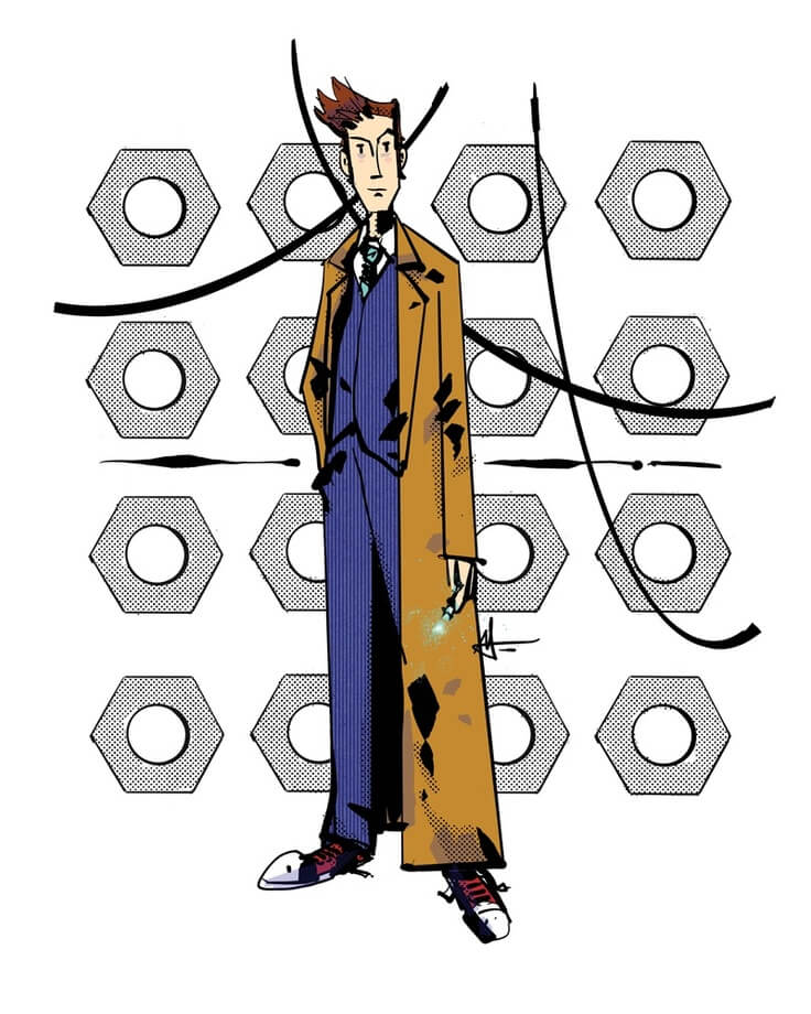 Drawing of the 10th Doctor